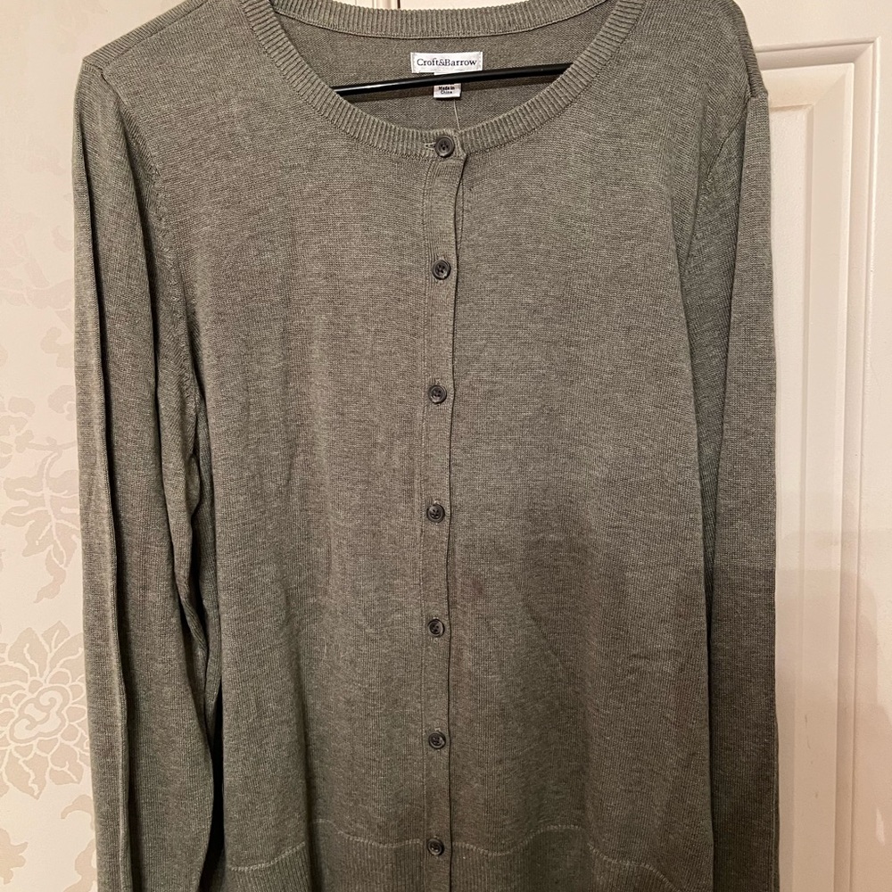 Olive 8 button cardigan